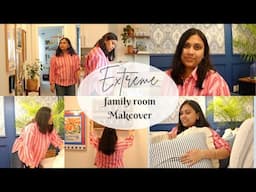 Family Room Makeover - Moody Wallpaper / DIY Gallery wall I Home decor shop tour