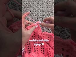 Crochet A Shell Stitch Edging 🐚 #crochet #shortsyoutube #shorts #shortsfeed #diy