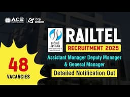 RailTel Recruitment 2025 | 48 Vacancies |for Assistant Manager Deputy Manager & General Manager