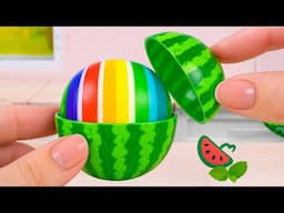 💘Rainbow WATTERMELON JELLY 🍧💖Top Miniature Rainbow Tiny Kitkat Recipe Decorating🍰🎂Tiny Cakes
