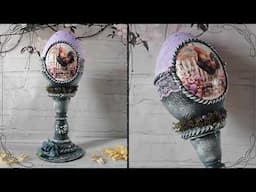 Spring and Easter holiday home decor - sryrofoam egg craft idea 🐓