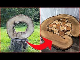 Building a Coffee Table from an Old Tree with a Hollow for my friend. Diy