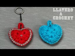 PASO A PASO PARA TEJER LLAVERO A CROCHET CORAZÓN
