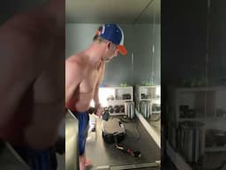 Power plate, free weights, After my cold plunge.