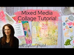 Mixed Media Art Collage Tutorial: Creating Bright Pink Flower