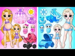 Pregnant Elsa vs Rapunzel! Disney Princess Glow Up with Their Babies