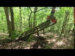 Tearing out old unsafe foot bridges