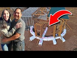 Construction Begins on our MASSIVE Earthbag Wall!