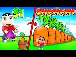 I GREW MEGA VEGGIES GARDEN in ROBLOX grow a garden SHINCHAN and CHOP  NOOB vs PRO vs HACKER Part 7