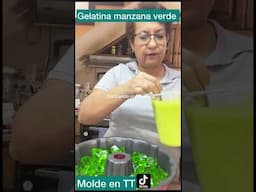 Gelatina Manzana verde neón con leche evaporada 2 Ingredients #sobremesa #postre #cocinandoconerika