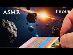 ASMR Writing Asteroid Facts | 1 Hour Space + Lead Pencil Sounds