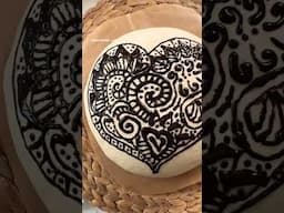 ♥️Mandala Heart Sourdough♥️ See description for how to! #shorts #fyp #sourdough #bread #artshorts