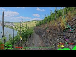 Ultimate Gravel Indoor Cycling Workout Mosel River and vineyards Telemetry 4K