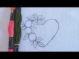 Hand embroidery design/ heart embroidery design for beginners