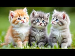 Naughty kitten playing around animals: Rabbit, horse, tiger, mouse - Cat sounds