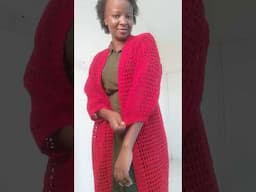 Crochet Mesh Kimono with Midi Length Sleeves