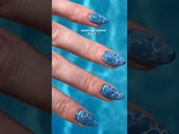 diy ocean/water #nailart 💅 so cute + easy for summer! #gelxnails