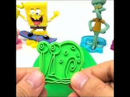 Gary the Snail of SpongeBob SquarePants Play-Doh Molds and Surprise Toys #shorts