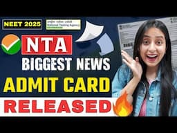 NEET 2025 ADMIT CARD Released !!🔥 #neet #neet2025 #update