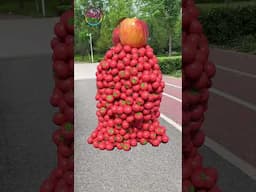 Create red humanoid fruit and vegetable characters🍅🍒🍎 that stand up, walk and collide...