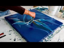 Watch This Rich Blue Painting Flow Into Something MAGICAL!