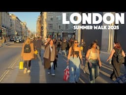 England, London City Summer Street Tour 2025 | 4K HDR Virtual Walking Tour around the City