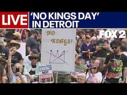 Detroit No Kings Day protest