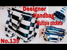 DIY: Designer Handbag, Shoulder Bag No. 135, With Multiple Pockets Tutorial By Anamika Mishra...