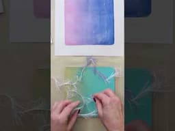Using Eyelash Yarn on the Gel Plate #gelprinting #mixedmediaart