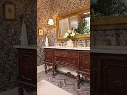 That green buffet was giving frog at a garden party 🐸 NOW it’s giving classy, warm vintage vanity!!