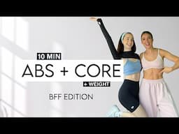 10 MIN FUN PARTNER ABS + CORE Workout - With Weight, Deep Burn, No Repeat, Burn Calories
