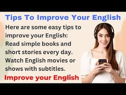 Tips To Improve Your English | English For Beginners | Level 1 | Shadowing Method