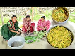 গ্রাম্য পদ্ধতিতে পুরানো দিনের রান্না লাউপাতা দিয়ে কৈমাছ ভাপা আর লাউশাক ঘন্ট সাথে গরম গরম ভাত