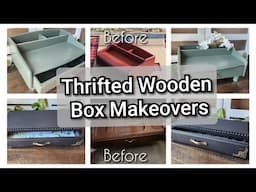 How To Transform Thrifted Jewelry /  Organizational Boxes #upcycledecor #thriftedhomedecor