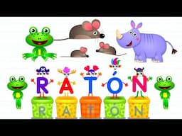Bini ABC Academia De Lectura - Letter R - RANA, RATÓN, RINOCERONTE | Bini Bambini Games