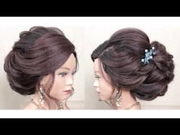 New Bridal Hairstyle For Medium Long Hair Tutorial.  Beautiful wedding Updo