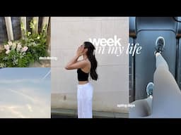 WEEK IN MY LIFE 🤍 | massive skincare declutter, makeup routine, try on haul ft. halara
