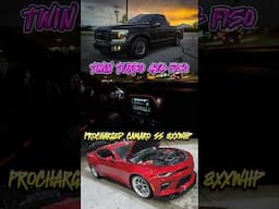 TWIN TURBO F150 4X4 VS PROCHARGED CAMARO SS 8XXWHP #racing #carracing #turbo