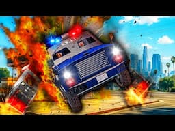 SWAT Truck CRASHES into Gas Station in GTA 5! (Worst Chase Ever)