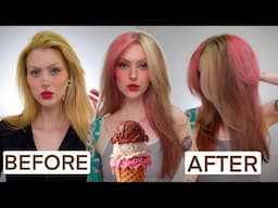 NEAPOLITAN Ice Cream Hair Dyeing 🩷🍨🤎