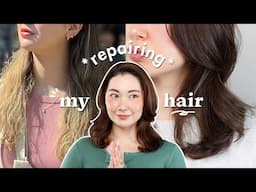 1 Year Hair Progress! Full Haircare Routine - Wash, Blow dry & Styling~