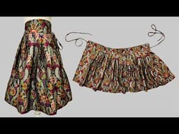 No Zipper, No Elastic ✅ Sewing Very Easy Pleated Wrap Skirt