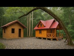 build a wooden house, roof tiles quickly