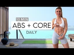 10 MIN DAILY ABS + CORE Workout - Only Bodyweight, Deep Burn, No Repeat, Burn Calories