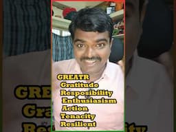 "The GREATR Success Mantra | Gratitude, Action, Resilience #motivation #shorts #inspiration