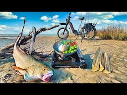 24 Hours Eating Only Fish I Catch - FISHING ALL DAY (Birch Grolar eBike)