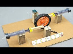 How To Make Free Energy Generator with Syringe And DC Motor | Simple Ideas