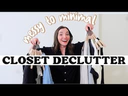 👗MEGA CLOSET DECLUTTER! | how I got rid of over 80%! | MESSY TO MINIMAL MOM pre- spring cleaning