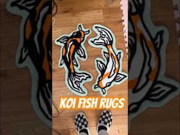 Tufting Yin Yang Koi Fish Rugs! 🖤🤍🧡 #koifish #rugs #tufting #art #fiberart #koi #animals