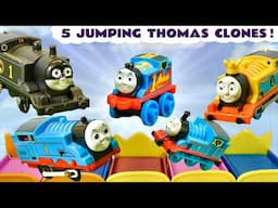 5 Thomas Train clones having fun Jumping on the Bed